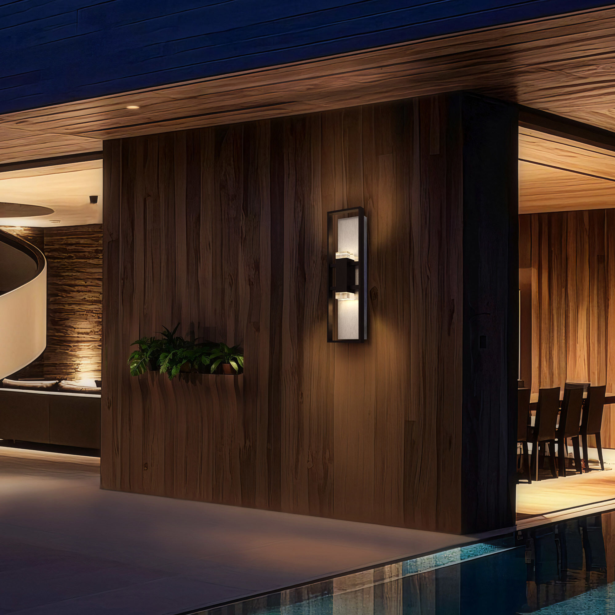 Mars LED 24 inch Sand Black Outdoor Wall Sconce